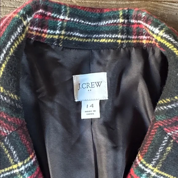 J. Crew tartan plaid 2 button school boy blazer wool NWOT size 14 - Picture 10 of 14